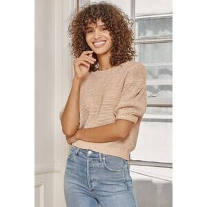 Lulus Favorite Time of Day Cream Half Sleeve Sweater